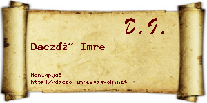 Daczó Imre névjegykártya